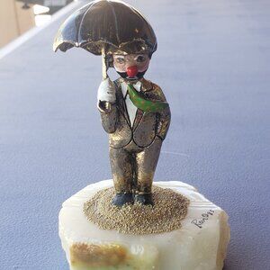 Ron Lee Executive Hobo Clown Under Umbrella -Vintage 1985